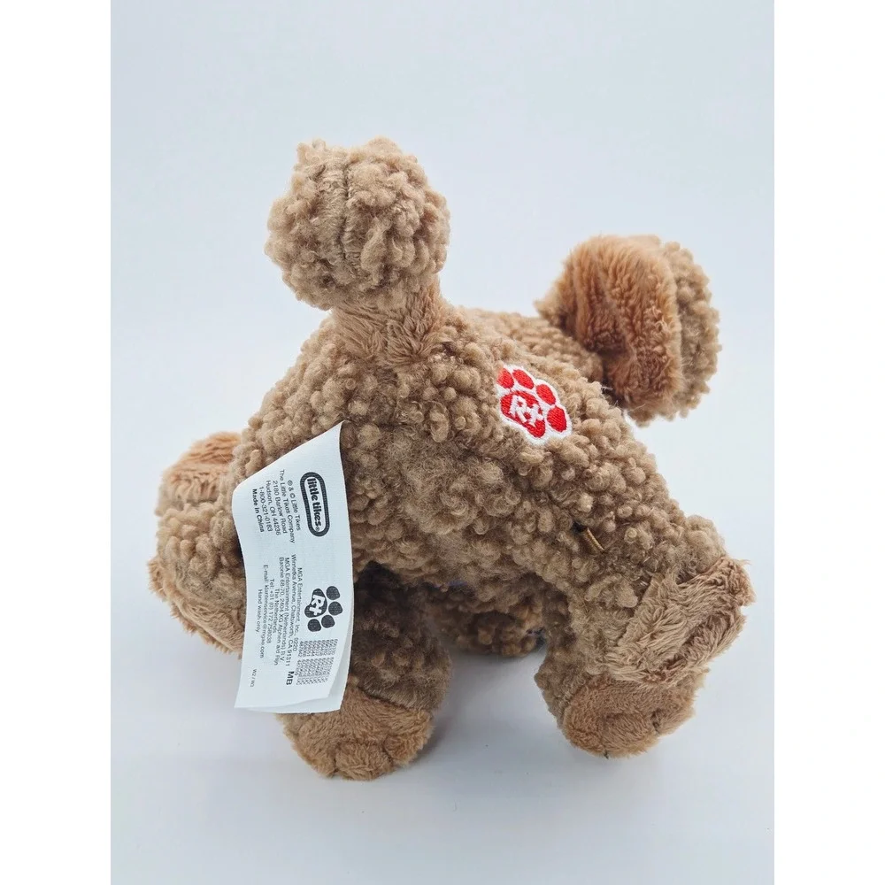 Little Tikes Rescue Tales Golden Doodle Poodle Plush Brown Curly Puppy Blue Eyes